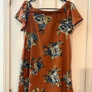 Altar'd State Terracotta Floral Mini Dress